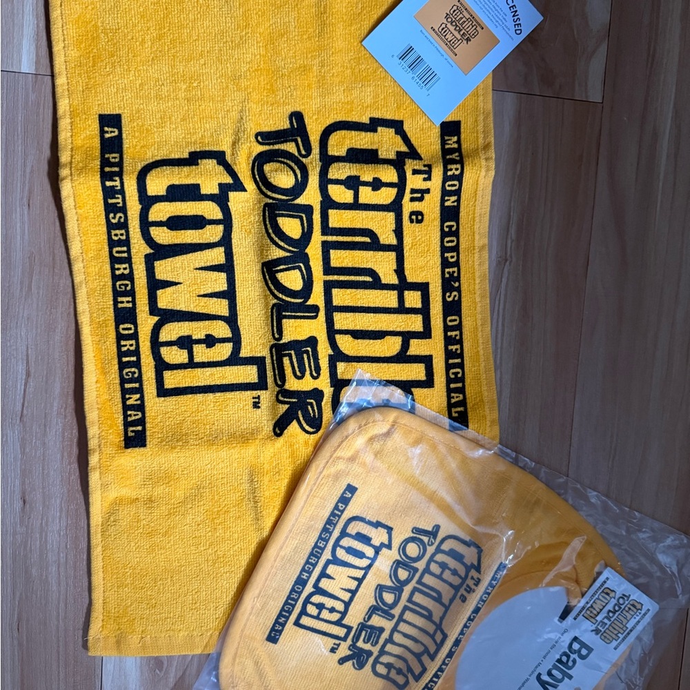 The Terrible Toddler Towel and Bib- Yellow